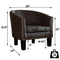 Rosevera Duilio Club Style Barrel Armchair For Living Room Faux Leather Accent Chair, Tone Espresso