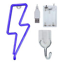 Neon Signs LED Lightning Bolt Neon Light Signs USB Operated Wall Decor for Christmas Birthday Party Light up Bar Bedroom Living Room Wedding Decoration (Blue)