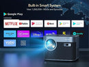 【Auto Focus/Keystone】 Projector Native 1080P Support 4K, TOPTRO 15000 Lumens 5G WiFi Bluetooth Projector with Android System & Built-in Apps, Outdoor Video Projector Home Theater for Android/iOS/PS5