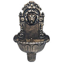 vidaXL Indoor Wall Fountain with Lion Head Design, Made of Durable Plastic, Comes with Smooth-Running Water Pump and Hose - Bronze