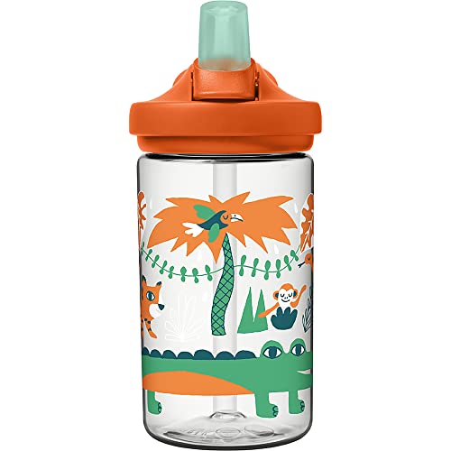 CamelBak Eddy+ 14 oz Kids Water Bottle with Tritan Renew – Straw Top, Leak-Proof When Closed, 14oz, Jungle Animals