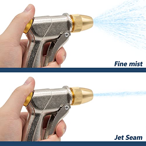 DERASL Garden Hose Gun,Spray Gun Garden Hose Nozzle 100% Metal with Adjustable Water Flow for Car Wash,Showering Pets and Watering Plant Pressure Washer Accessories