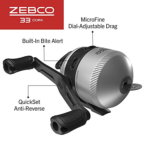 Zebco 33 Platinum Spincast Reel and Fishing Rod Combo, 5-Foot 6-Inch  2-Piece Fiberglass Rod, Comfortable Dual EVA/Cork Rod Handle, Instant  Anti-Reverse Clutch, Includes 3-Piece Tackle Kit, Silver: Buy Online at  Best Price