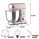 6.5L Stand Mixer, Pink Electric Food Mixer, 6-Speed Flour Grinder Minced Meat, Kitchen Machine with Dough Hook, Whisk & Beater | 1400W Updated