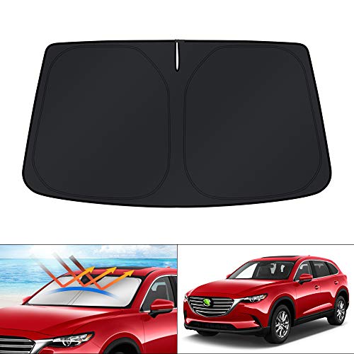KUST Windshield Sun Shade for Mazda CX-9 2016-2024 CX9 Accessories Sunshade Window Sun Visor Protector Foldable Blocks UV Rays Keep Your Car Cool
