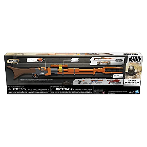 NERF Star Wars - Nerf - Amban Phase-Pulse Blaster - 50" Long (1.27m) - Targeting Scope - 10 Nerf Elite Darts - Inspired by The Mandalorian TV Series - Toys for Kids - Boys and Girls - F2980 - Ages 8+
