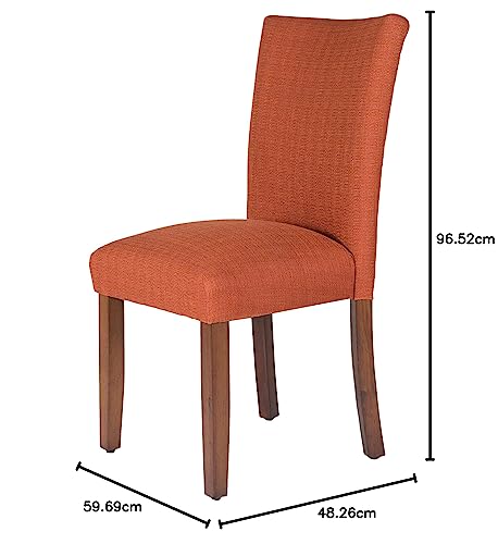 HomePop Parsons Classic Upholstered Accent Dining Chair, Single Pack, Orange