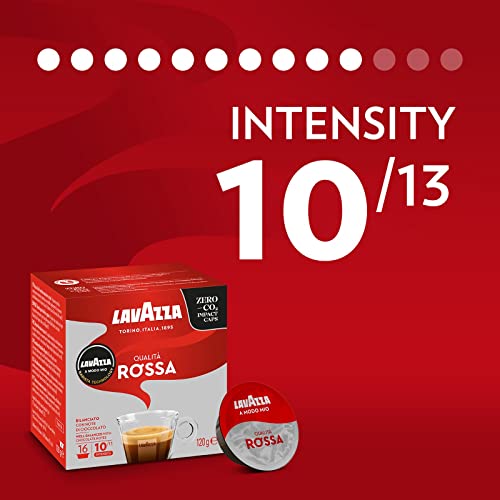 Lavazza, A Modo Mio Qualità Rossa, Coffee Capsules, Arabica And Robusta, Full And Sustained Taste, Intensity 10/13, Medium Roasting, 1 Pack Of 16 Coffee Pods