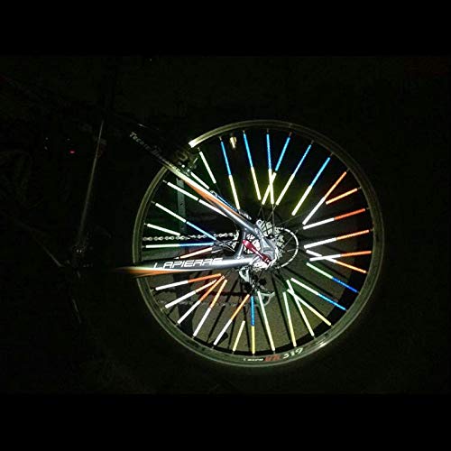 ZDY 72 Pcs Bike Spoke Reflector Cycling Wheel Rim Reflective Clip Bicycle Cycle Wheel Spoke Reflectors Clip Tube for Kids Adult Bike 6 Colours