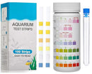 Gingersun 7 in 1 Aquarium Test Kit, Fish Tank Test Strips, 100 Strip Pack，Freshwater Aquarium Test Kit to Detect pH Nitrite Nitrate Chlorine Carbonate Total Alkalinity Hardness