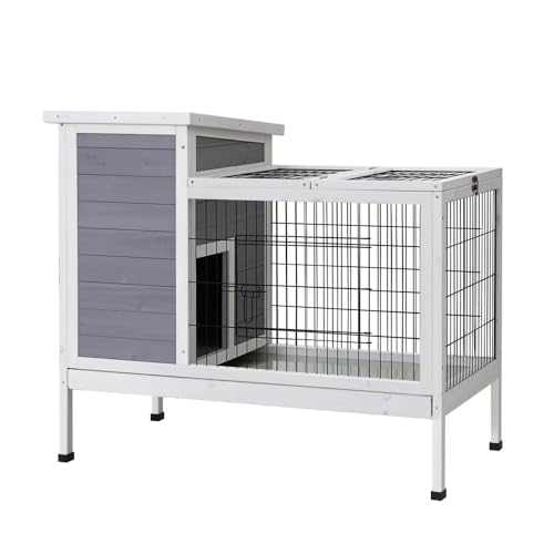 i.Pet Rabbit Hutch Chicken Coop Pet Hutch Large Run Wooden Indoor Outdoor House