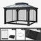 Outdoor Net for Patio and Garden, Screen House for Camping and Deck, 4-Panel Netting Walls, Gazebo Screenroom with Zippered Mesh Sidewalls, fits 10x10' Gazebo (Black)