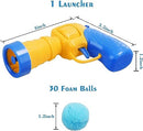 Mewlmart Cat Toys Interactive for Indoor Cats Kitty Toys Cat Toys for Indoor Cats Self Play Cat Ball Toy Pom Pom Balls Plush Ball Shooting Gun for Cats Puff Balls Cat Enrichment Toys1.2IN 30 Balls