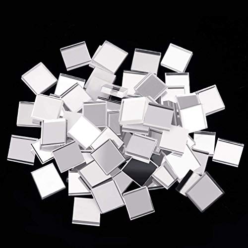 SATINIOR Self-Adhesive Mini Square Glass, Decorative Craft DIY Accessory Mirrors Mosaic Tiles (5 x 5 mm, 1200 Pieces)