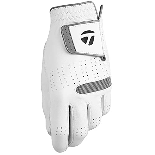 TaylorMade Unisex Adult 2021 Version Golf Glove, White, Medium Large US