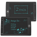 [2 Pack] 8.5 Inches LCD Writing Tablet with 2 Magnets,TIQUS Magnetic Electronic Ewriter Kitchen Memo Notice Fridge Board Magnetic Daily Planner Checklist (Single Color Black)