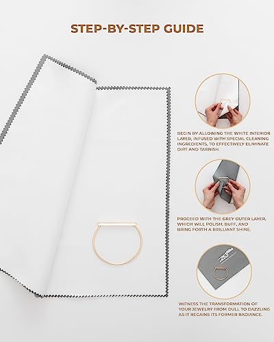 ZEFFFKA Gold and Silver Polishing Cleaning Cloth for Jewelry Coins Watches and Other Fine Valuables Cleaner for Precious Metals Tarnish Remover Extra Large Size Soft Microfiber