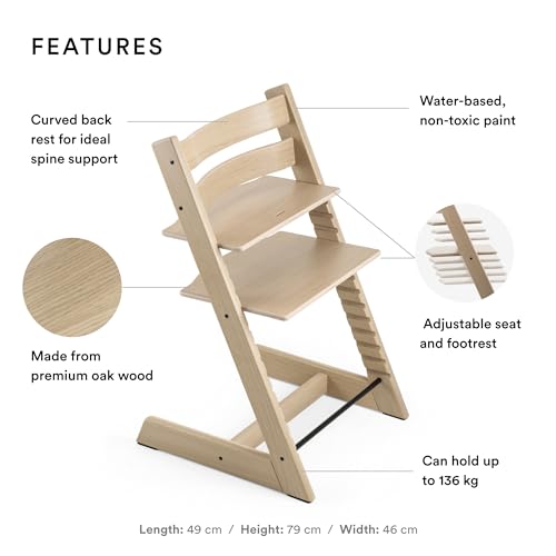 Stokke Evolutiv® Tripp Trapp High Chair Oak White