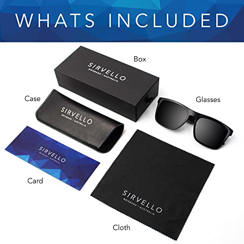 Sirvello Mens Sunglasses Women Polarised UV400 Protection Square