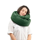 Huzi Infinity Pillow - Home Travel Soft Neck Scarf Support Sleep Nap (Pine Green)