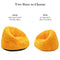 N&V Small Bean Bag Chair, Mini Bean Bag Sack, Includes Removable and Machine Washable Cover, 27in, Soft Faux Fur (Yellow)
