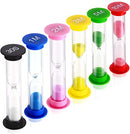 ZDY Sand Timer,Plastic Hourglass Timer,Colorful Sandglass Hourglass Sand Clock Timer 30sec / 1min / 2mins / 3mins / 5mins / 10mins (6pcs)