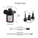 Air Pump Electric Portable Inflator for Inflatable Mattress Pool Boat Raft Swimming Ring Sofa Toy Kayak 100-240V AC/DC 12V with 3 Nozzles