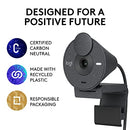 Logitech Brio 300 Full HD Webcam with Privacy Shutter, Noise Reduction Microphone, USB-C, Ceritified for Zoom, Microsoft Teams, Google Meet, Auto Light Correction - Graphite