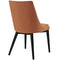 Modway Viscount Mid-Century Modern Upholstered Fabric Dining Chair in Orange