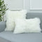 LIGICKY Decorative Lumbar Soft Faux Fur Throw Pillow Cover Luxury Series Rectangle Plush Pillow Case Cushion Cover for Couch Sofa Bed (12" x 20", White)