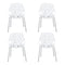 CangLong Modern Mid Century Plastic Shell Hollow Matal Legs Dining Chairs, 4 PCs Pack-Light, White 1