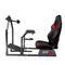 GTR Racing Simulator GTAF-BLK-S105LBKRD - GTA-F Model (Black) Triple or Single Monitor Stand with Black/Red Adjustable Leatherette Seat, Racing Simulator Cockpit Gaming Chair Single Monitor Stand