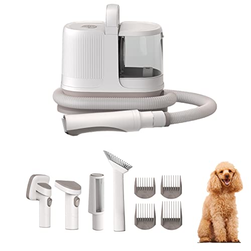 Pet Grooming Vacuum Kit, Dog Grooming Clippers, Professional Hair Cleaning Beauty Tool Set of 6 Pieces, Picks Up 99% Pet Hair