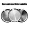 WANBY Stainless Steel Plates Metal Lightweight Steel Plate Unbreakable Dinner Dishes Plates Set Non-Toxin Dishwasher Safe BPA Free and Healthy (4 Pcs)