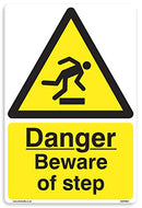 Caution Mind The Step Sign - [A5 150mm x 200mm] Self Adhesive Sticker