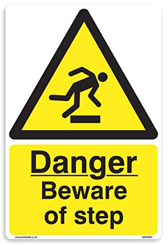 Caution Mind The Step Sign - [A5 150mm x 200mm] Self Adhesive Sticker