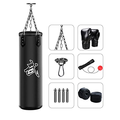 Punching Bag Set for Adults with Gloves, Heavy Punching Bags Hanging, Boxing Fitness Workout Training Kick - Unfilled