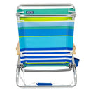 Rio Beach Classic 5-Position Lay-Flat Folding Beach Chair, 30.8" x 24.75" x 29.5", Cool Blue Stripes, Pink/White/Beige/Black, 1 Count (Pack of 1)