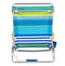 Rio Beach Classic 5-Position Lay-Flat Folding Beach Chair, 30.8" x 24.75" x 29.5", Cool Blue Stripes, Pink/White/Beige/Black, 1 Count (Pack of 1)