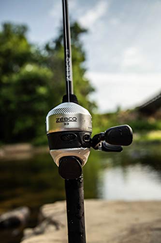 Zebco 33 Spincast Reel and Fishing Rod Combos (2-Pack), 5-Foot 6-Inch 2-Piece Fiberglass Rods with EVA Handle, Quickset Anti-Reverse Fishing Reels with Bite Alert, 1-Pink, 1-Black