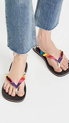 Havaianas Men's Top Pride Strap Flip Flop Sandal, Black, 7-8