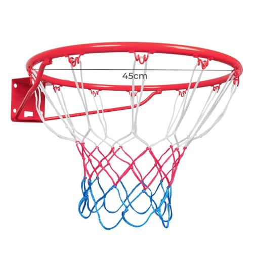 Centra Basketball Hoop Ring Rim Goal Net Toys Children Wall Mounted Outdoor Standard Size Steel 45CM Kids Adults