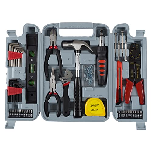 Stalwart Household Hand Tools, 130 Piece Tool Set by, Set Includes – Hammer, Wrench Set, Screwdriver Set, Pliers (Great for DIY Projects)