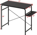 SHW Small Gaming Home Office Computer Desk with Shelf, Black