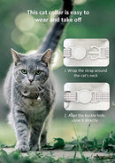 AirTag Cat Collar, Reflective Kitten Collar Breakaway Apple Air Tag Cat Collar with Waterproof Airtag Holder Compatible and Bell, Lightweight Tracker Cat Collars for Cat Dog Kitten Pupp(White)