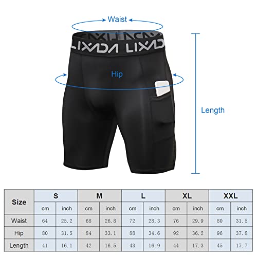 Lixada Men's Elastic Shorts Pants Performance Sports Baselayer Cool Dry Tights Active Workout Underwear