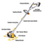 ALLONE Cordless Whipper Snipper with 4.0Ah Battery and Fast Charger, 4 Types Blades, Electric Grass Trimmer Lightweight Lawn Edger Battery Powered Brush Cutter with Power Display