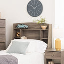 Prepac Astrid Bookcase Headboard, Drifted Gray, Twin