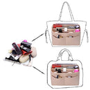 Purse Organizer Insert, Felt Bag organizer with zipper, Handbag & Tote Shaper, For Speedy Neverfull Tote, 5 Sizes (Large, Beige)