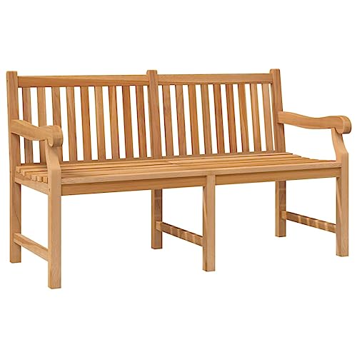 'vidaXL Garden Bench-150 cm-Teak Wood-Durable Outdoor Seating-Blends with Any Patio Decor-Easy Assembly Required